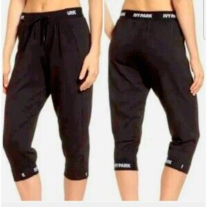 Ivy Park X Beyonce Size XL BLACK Biker Capris W/ IVY Park Logo Gym Brat Athleise